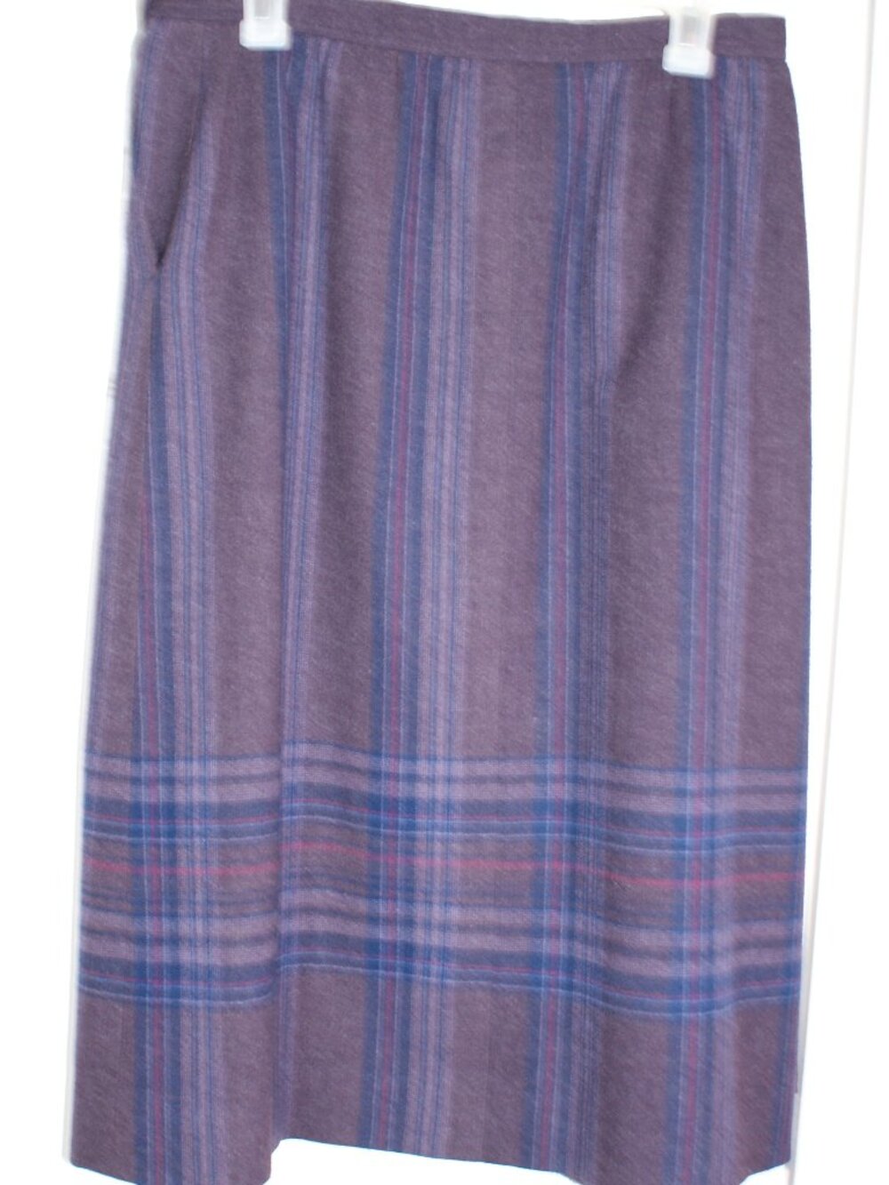 Pendleton Wool Purple and Blue Plaid A-Line Midi Skirt - 14 - EUC - Picture 3 of 16